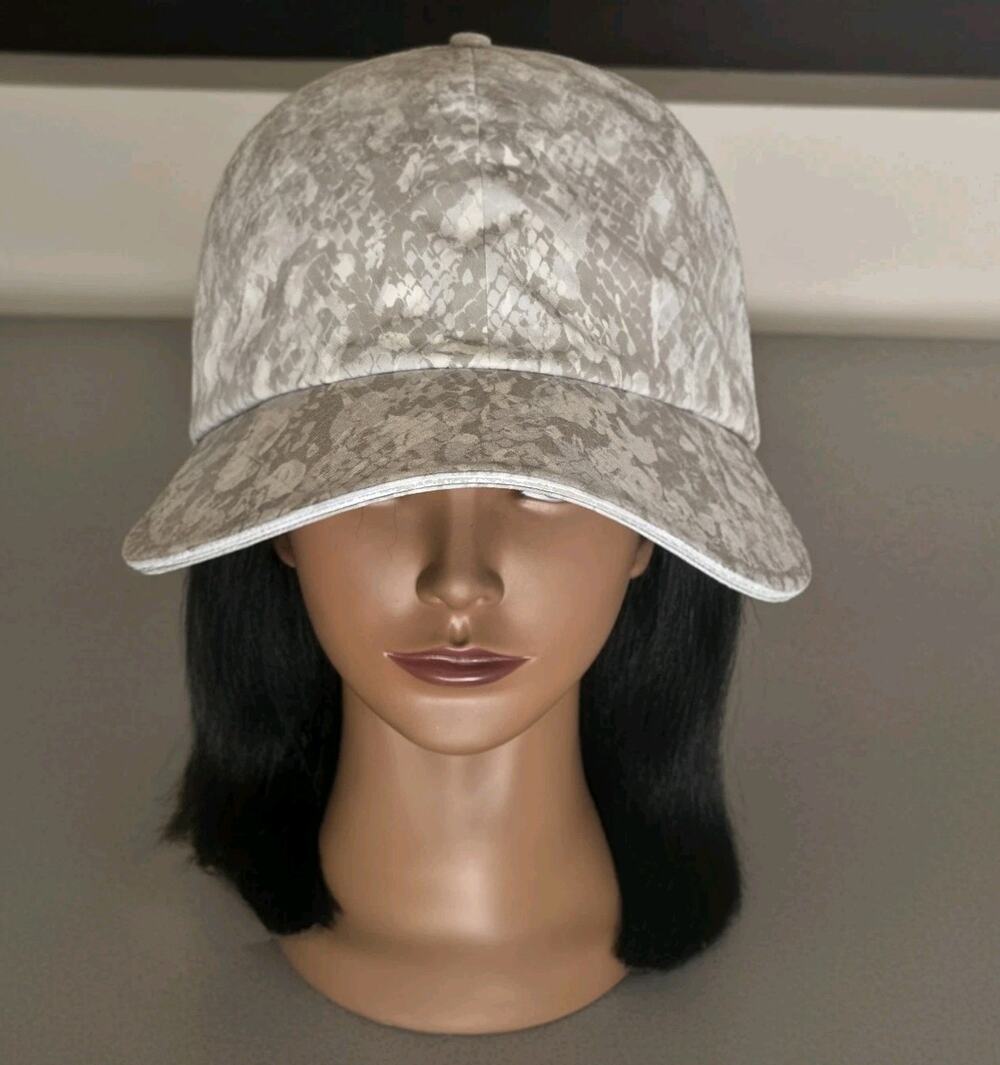 Lululemon Women Hat Cap White Gray Camo Python Run Baseball Adjustable Strap OS